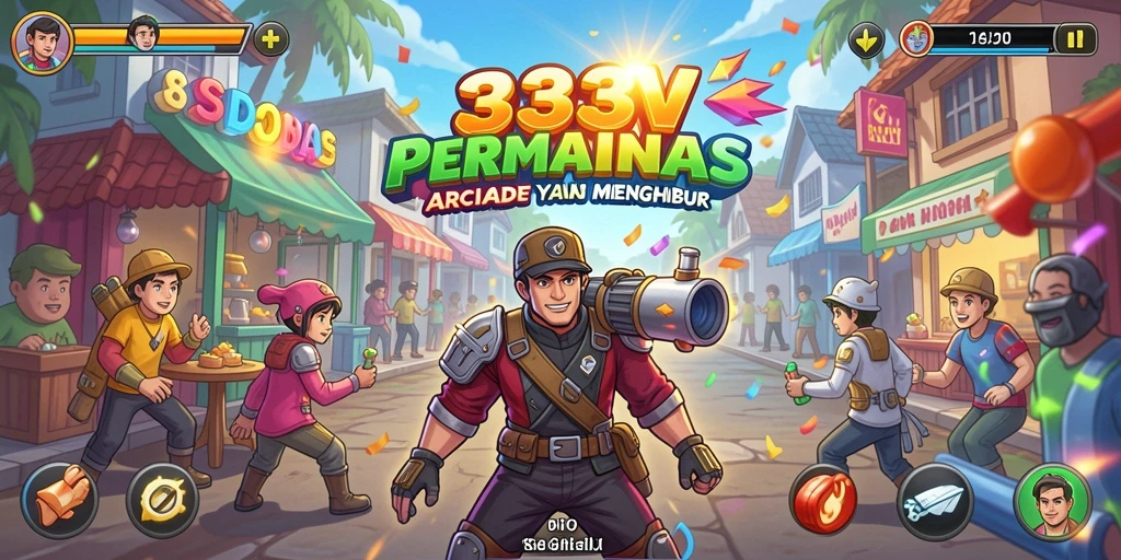 Screenshot utama 333V menampilkan momen mendebarkan dari gameplay arcade.