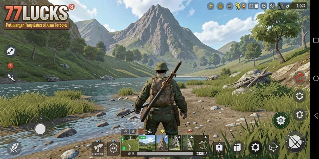 Gameplay mendebarkan dalam dunia Open World 77LUCKS.