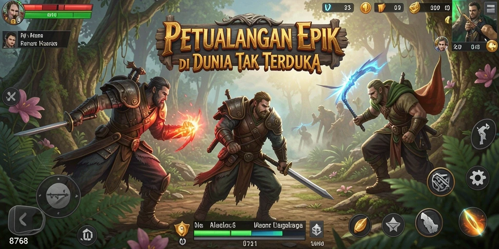 Skrinsut dari gameplay menarik dalam 8768 yang menggambarkan petualangan yang seru.