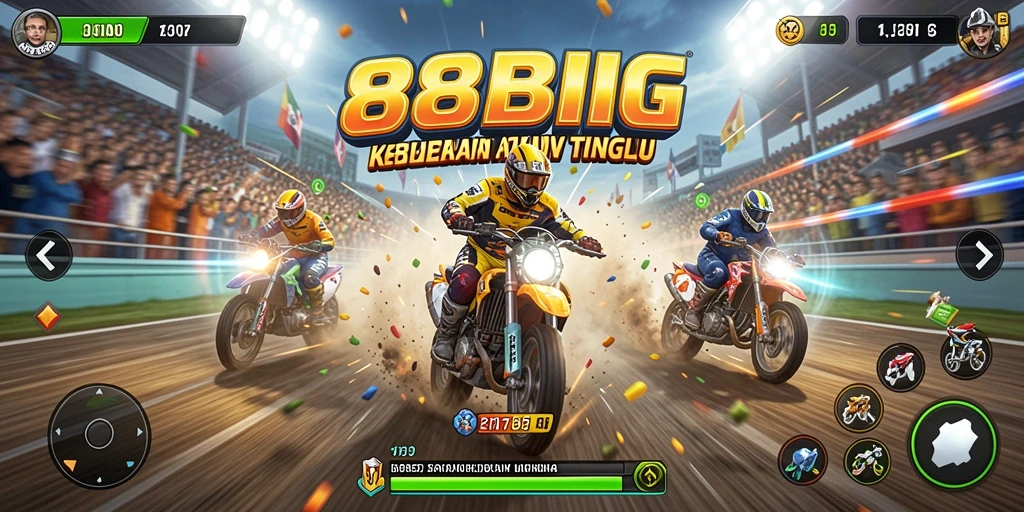 Tampilan gameplay Racing 88BIG yang mendebarkan saat balapan.