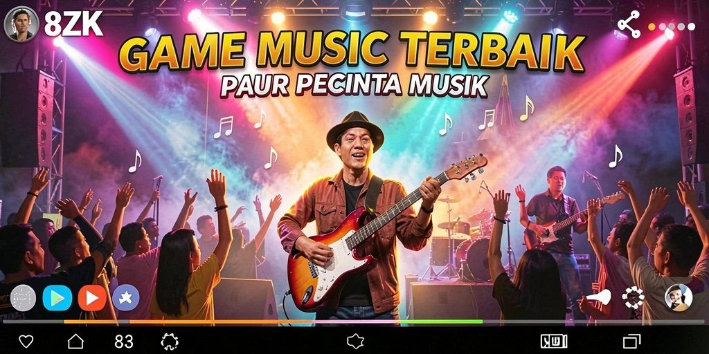 Tampilan menarik dari gameplay <strong>8ZK</strong> dengan berbagai pilihan lagu.