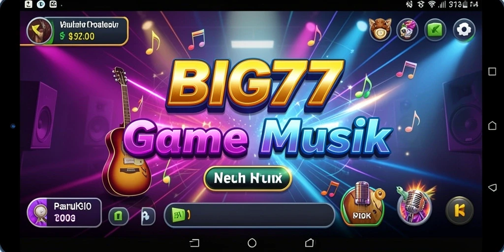Screenshot BIG77 menampilkan antarmuka musik yang interaktif dan menarik.