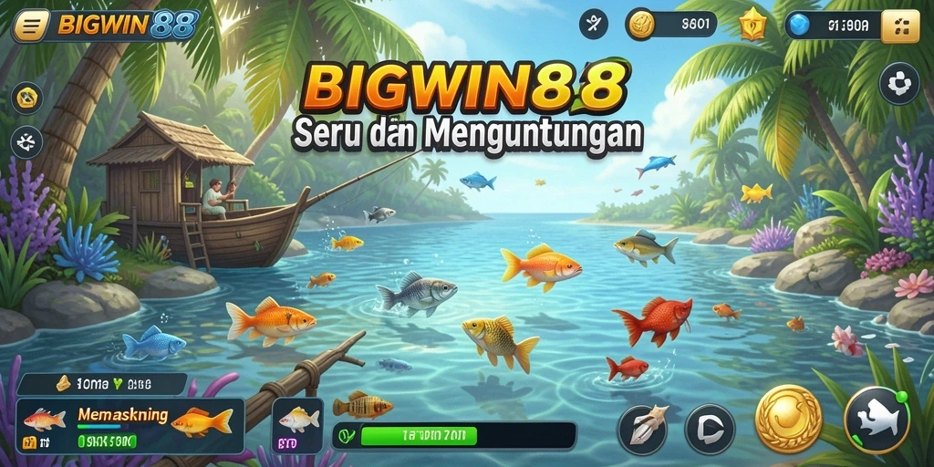 Tampilan gameplay BIGWIN88 dengan aksi memancing yang mendebarkan.