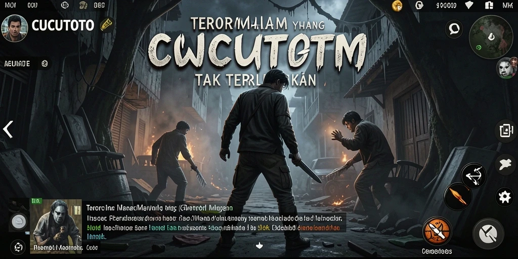 Screenshot CUCUTOTO menampilkan suasana menyeramkan di lorong gelap.