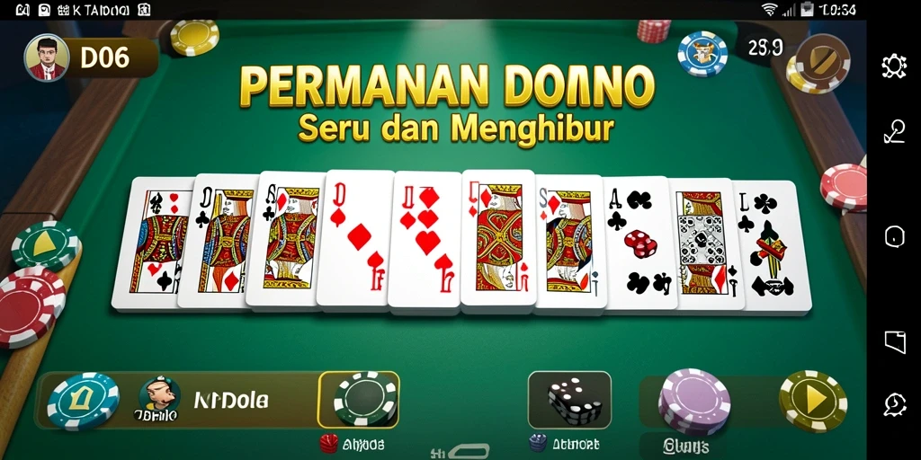 Screenshot D06 menampilkan pemain menikmati permainan Domino dengan desain modern.