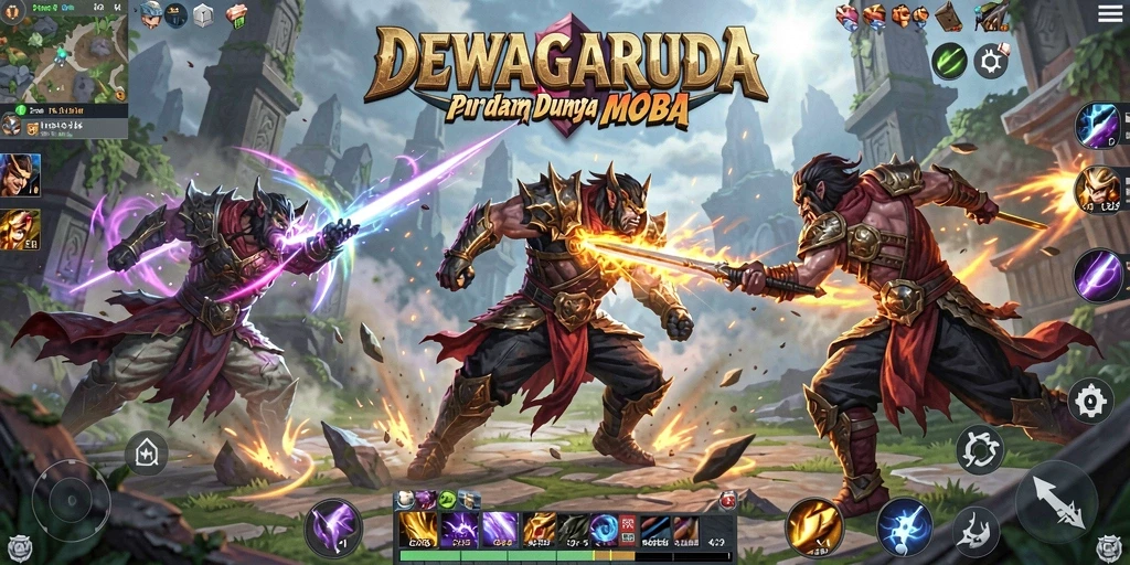 Tampilan gameplay DEWAGARUDA dalam aksi seru yang mendebarkan.