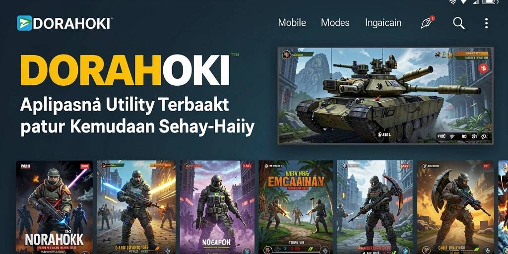 Screenshot utama DORAHOKI menampilkan antarmuka aplikasi Utility yang user-friendly.