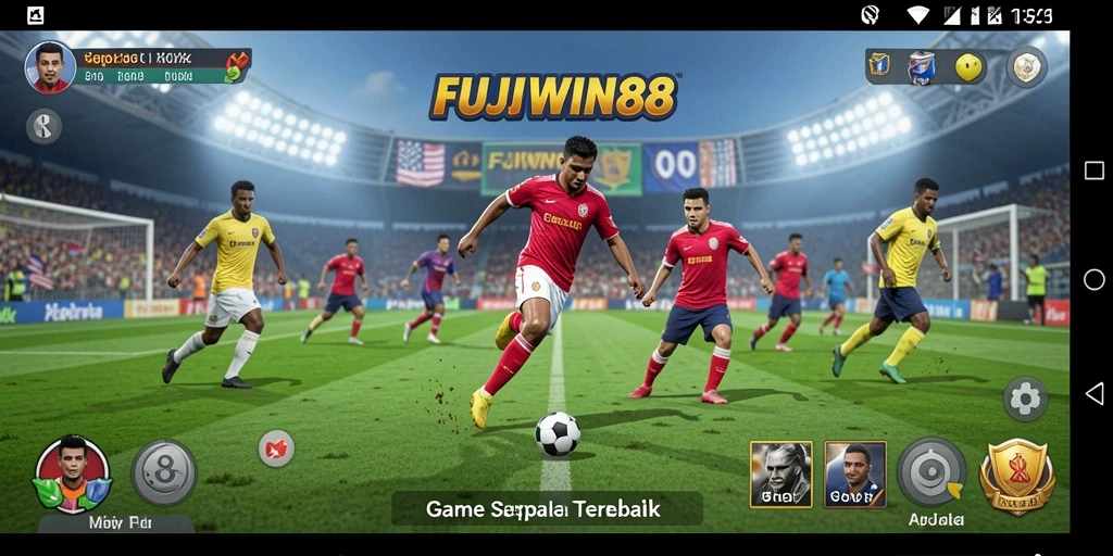Tampilan gameplay menarik dari FUJIWIN88 dengan aksi sepak bola seru.