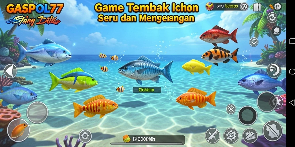 Tampilan gameplay Tembak Ikan GASPOL77 yang mengasyikkan.