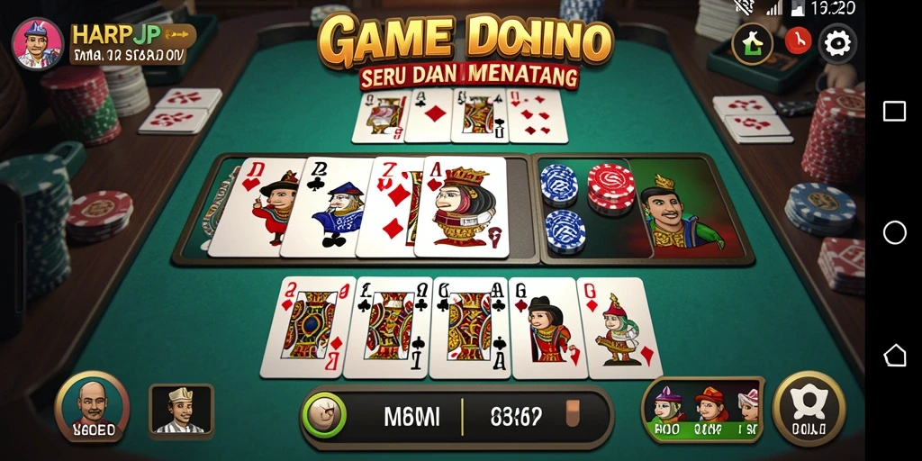 Tampilan gameplay seru dari permainan domino HARAPJP.