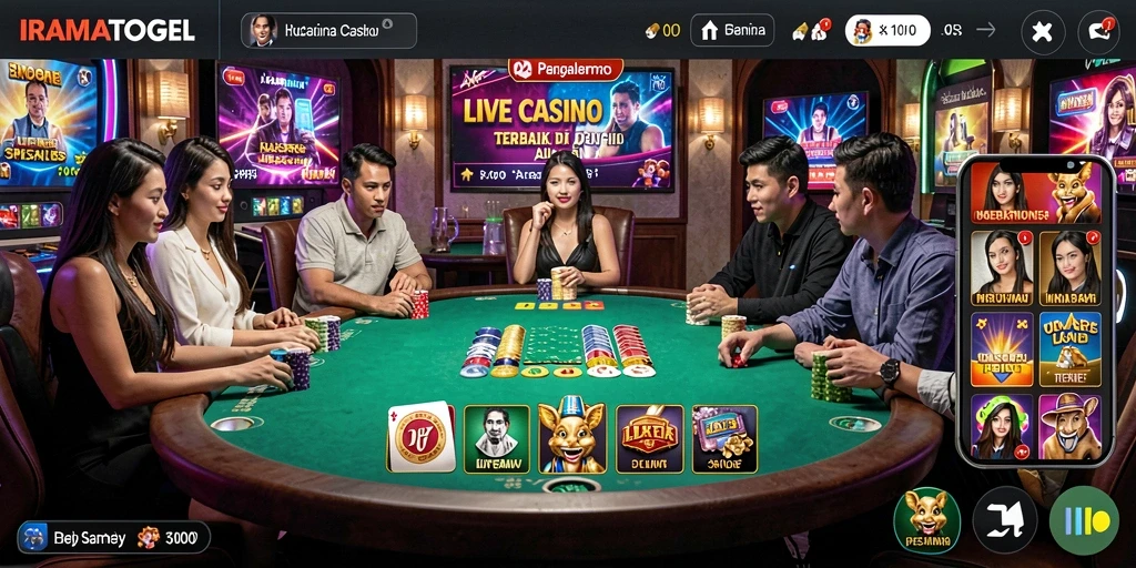 Tampilan menarik dari gameplay Live Casino IRAMATOGEL yang interaktif.