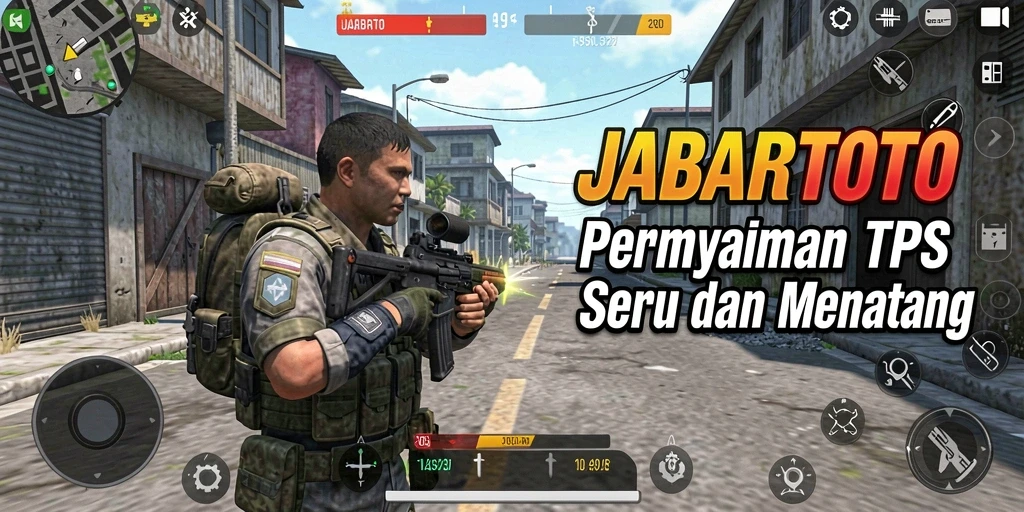 Screenshot utama <strong>JABARTOTO</strong> menampilkan aksi pertempuran seru di peta yang dinamis.