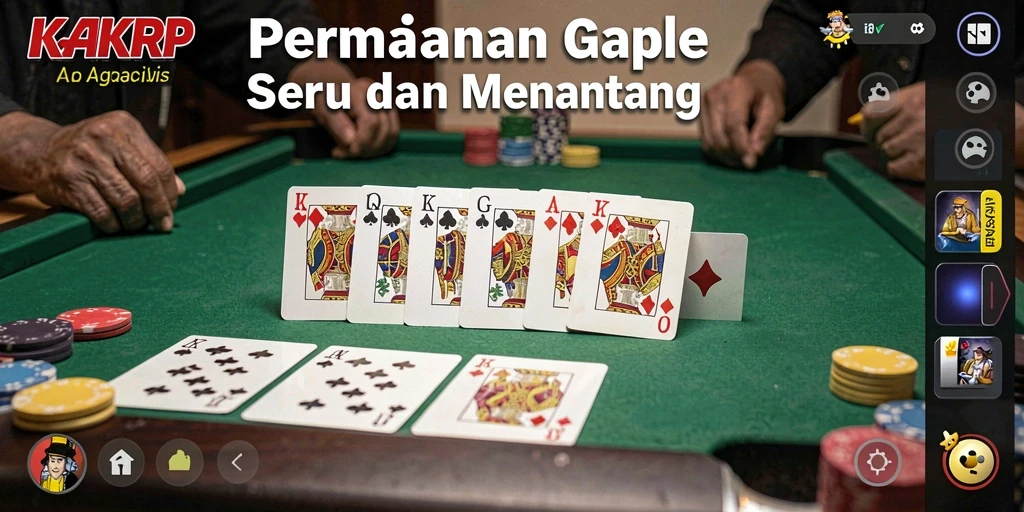 Tampilan gameplay KAKRP yang seru saat bermain Gaple.