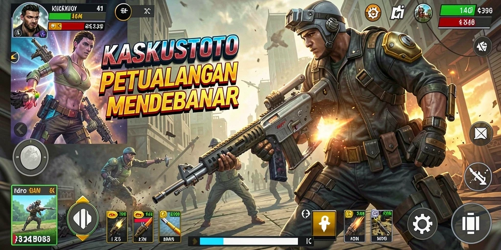 Tampilan aksi mendebarkan dalam KASKUSTOTO dengan grafis yang memukau.