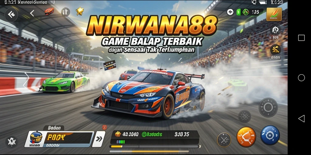 Tampilan gameplay Racing yang menegangkan dalam NIRWANA88.