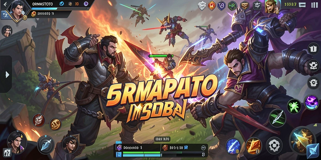 Screenshot ORMASTOTO menunjukkan aksi seru dalam pertempuran MOBA.