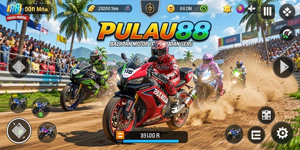 Screenshot gameplay PULAU88 yang menampilkan kecepatan dan adrenalin.