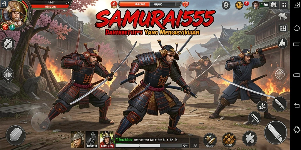 Screenshot menunjukkan aksi seru dalam pertempuran TPS samurai.