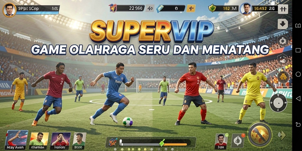 Tampilan gameplay menegangkan dalam SUPERVIP saat bertanding.